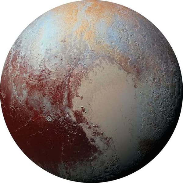 rund panorama självhäftande tapet Flerfärgade planeter - Ø 125 cm - 611764