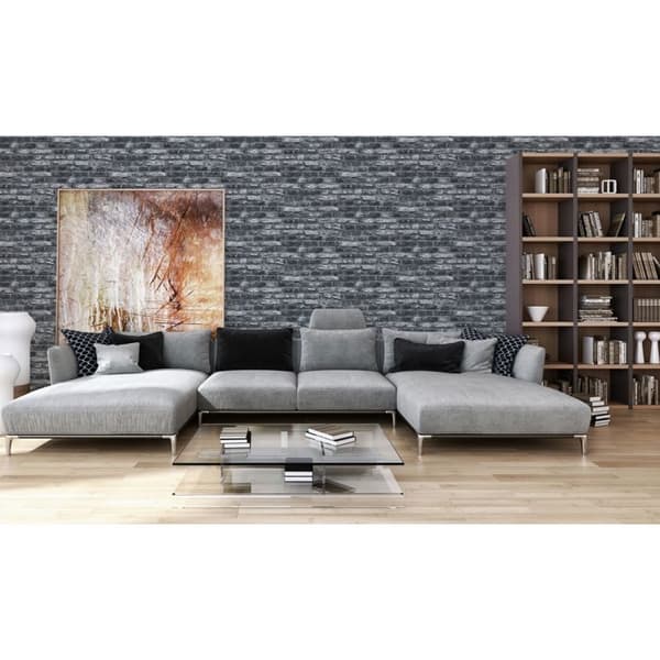 Non-woven tapeter - grå - stenimitation - Mönstrade tapeter - Elements II - A.S Création