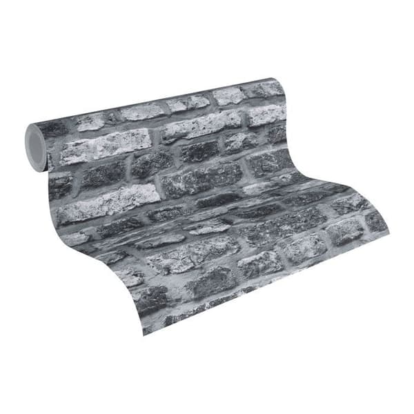 Non-woven tapeter - grå - stenimitation - Mönstrade tapeter - Elements II - A.S Création