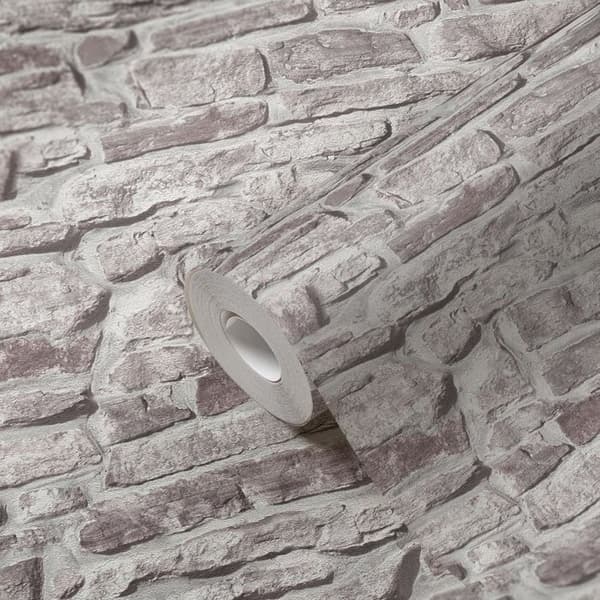 Non-woven tapeter - grå - stenimitation - Mönstrade tapeter - Elements II - A.S Création