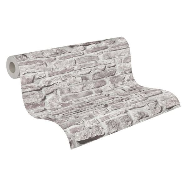 Non-woven tapeter - grå - stenimitation - Mönstrade tapeter - Elements II - A.S Création
