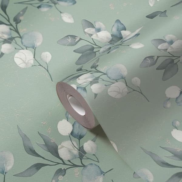 Non-woven tapeter - grön - blommor / blommig - Mönstrade tapeter - Pure Elegance - A.S