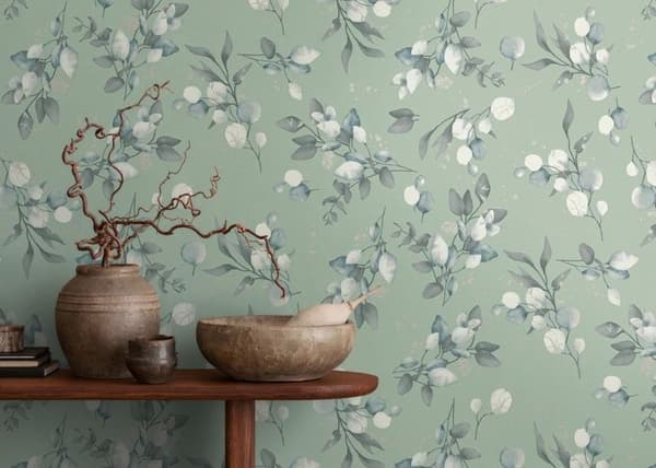 Non-woven tapeter - grön - blommor / blommig - Mönstrade tapeter - Pure Elegance - A.S