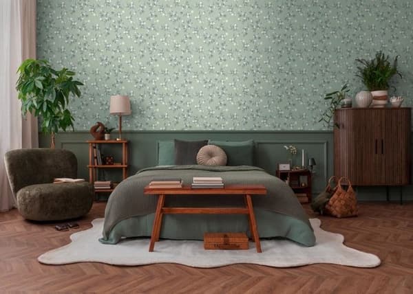 Non-woven tapeter - grön - blommor / blommig - Mönstrade tapeter - Pure Elegance - A.S