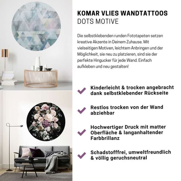 rund panoramatapet Jasmin Alladin mintgrön och lila lila - Ø 125 cm - 611719