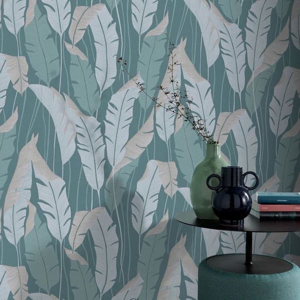 vinyl expanderat 10344-19 non-woven tapet blommor floral 0.53 x 10.05 m Erismann 4Earth Melissa grön