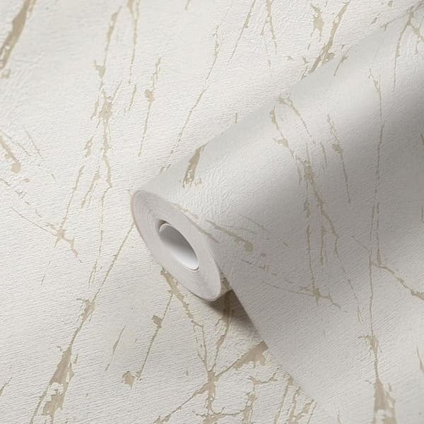 Non-woven tapeter - vit - stenimitation - Mönstrade tapeter - Elements II - A.S Création