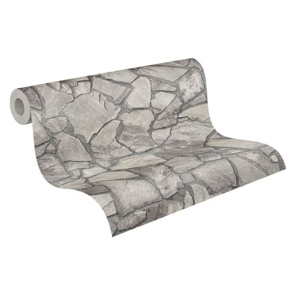 Non-woven tapeter - grå - stenimitation - Mönstrade tapeter - Elements II - A.S Création
