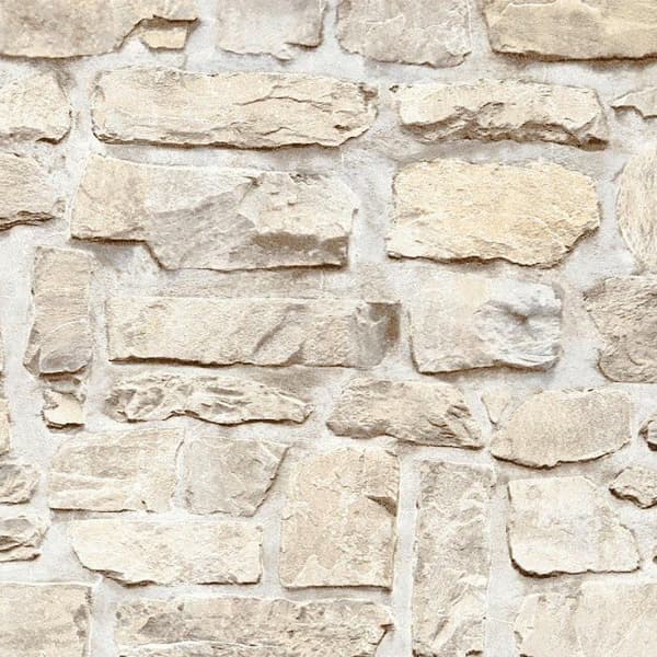 Non-woven tapeter - beige - stenimitation - Mönstrade tapeter - Elements II - A.S Création