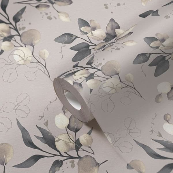 Non-woven tapet - beige - blommor / blommig - Mönstrade tapeter - Pure Elegance - A.S