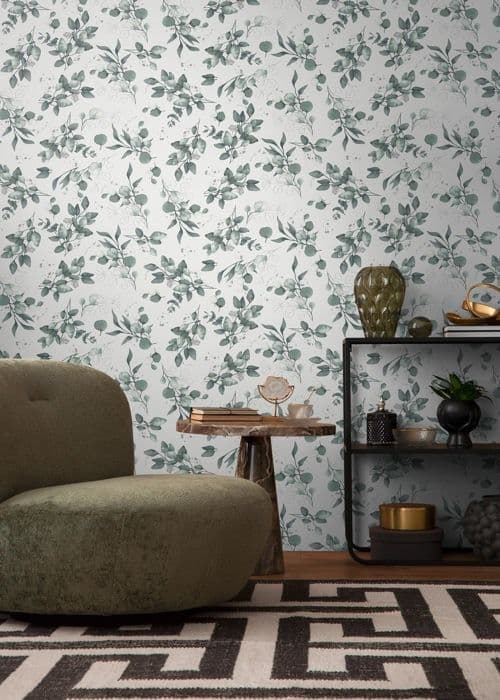 Fibertapet - vit - blommor / blommig - Mönstrade tapeter - Pure Elegance - A.S