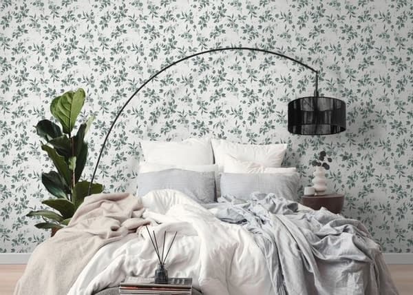 Fibertapet - vit - blommor / blommig - Mönstrade tapeter - Pure Elegance - A.S