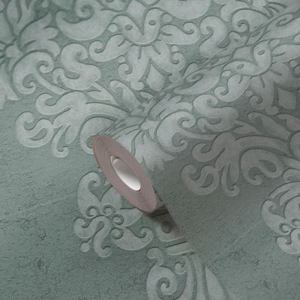 Non-woven tapeter - grön - barock - Mönstrade tapeter - Pure Elegance - A.S
