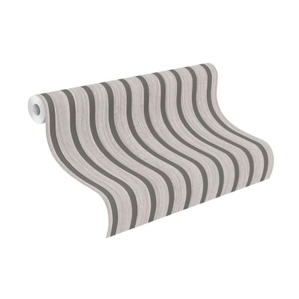 tapet 278415 tapet med randig vågig pappersdesign 53 x 1005 cm Rasch Selection grå