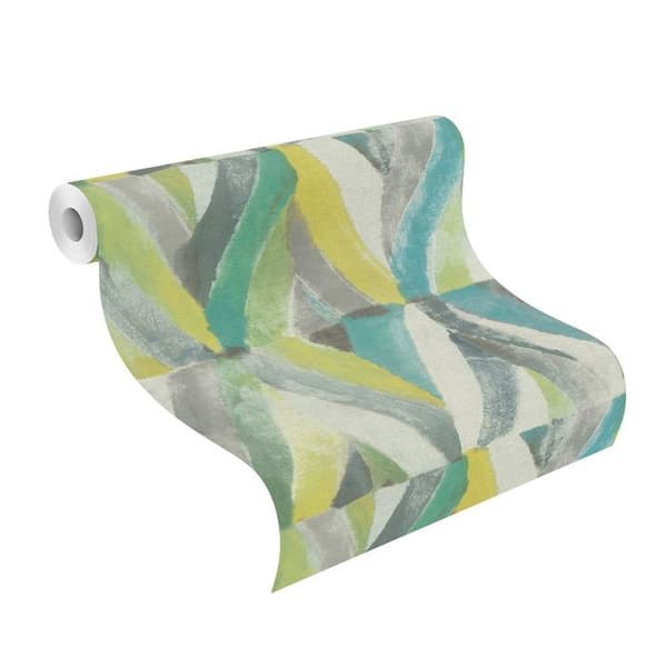 Non-woven tapet - grön - 3D-effekt - mönstrade tapeter - 704037 - Kalahari - Rasch