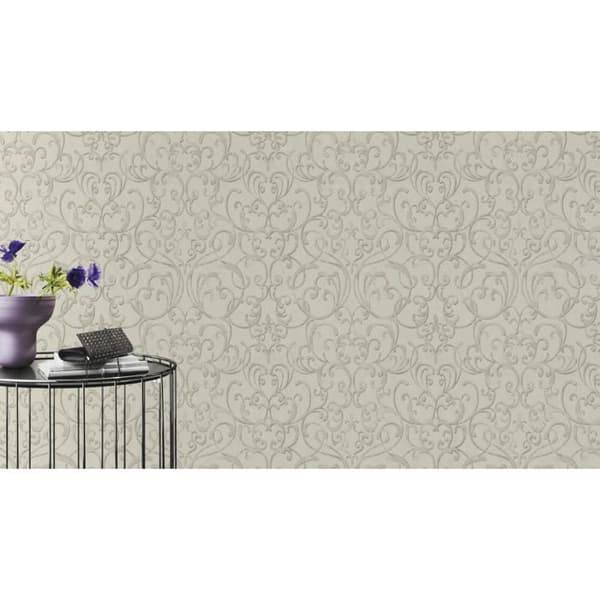 Rasch #ändra tapet II 651607 Non-woven tapet Barock 0.53 x 10.05 m Vit