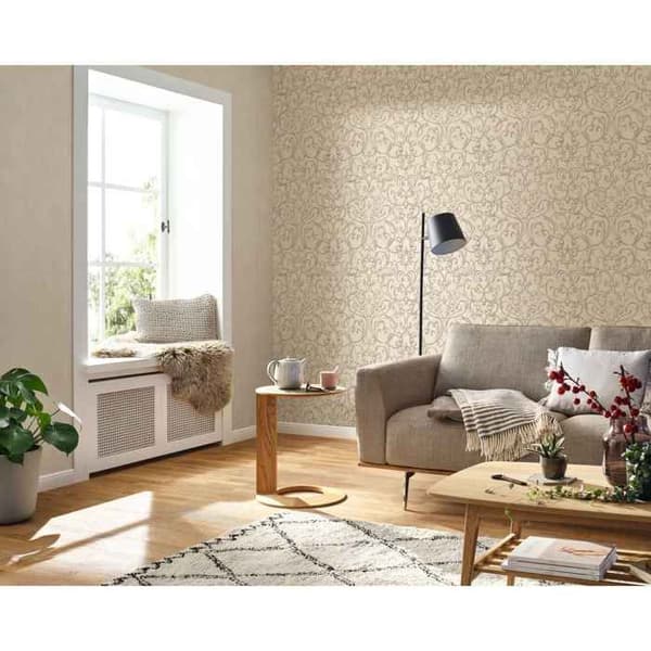 Rasch #ändra tapet II 651607 Non-woven tapet Barock 0.53 x 10.05 m Vit