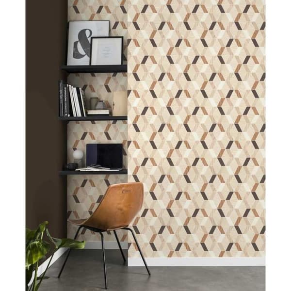 Non-woven tapet - beige - geometrisk - mönstrade tapeter - 615760 - Urval - Rasch