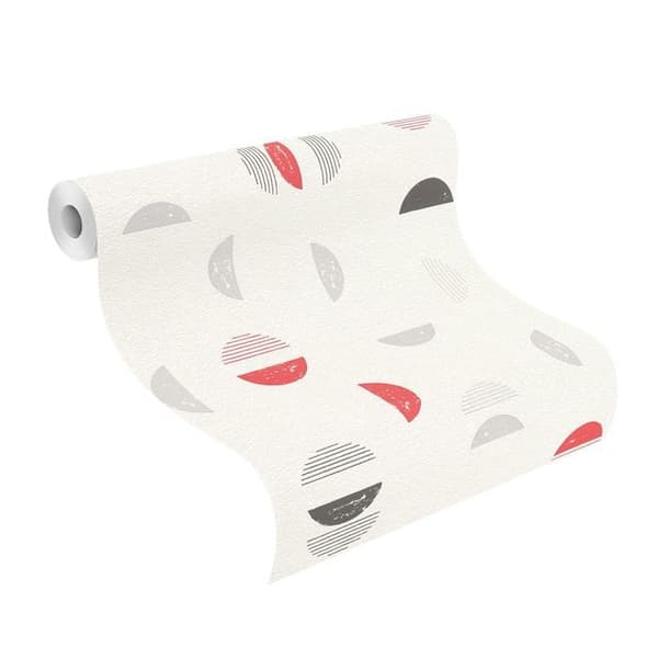 Rasch 500530 non-woven tapet med mönster 10,05 x 0,53 m vit röd svart