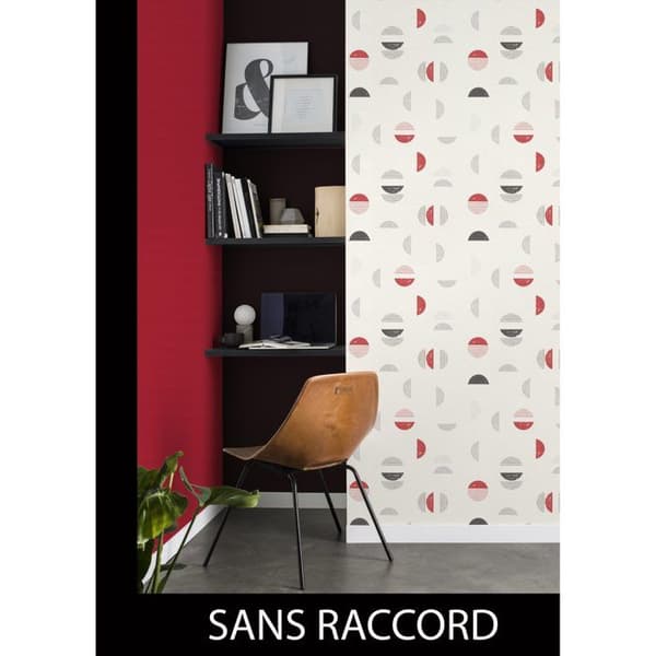 Rasch 500530 non-woven tapet med mönster 10,05 x 0,53 m vit röd svart
