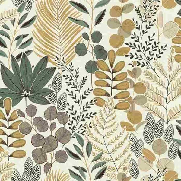 papper tapet 465334 tapet blommor floral 53 x 1005 cm Rasch Selection beige grön