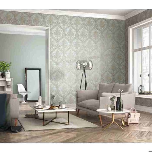 Rasch tapet non-woven Classic-Chic blå guld 10,05 m x 0,53 m Saphira 420531