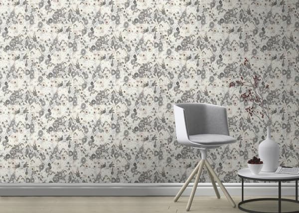 non-woven tapet 868920 tapet blommor floral 53 x 1005 cm Rasch Symphony silver svart