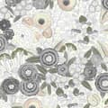 Miniatyrbild 1 av 4: non-woven tapet 868920 tapet blommor floral 53 x 1005 cm Rasch Symphony silver svart