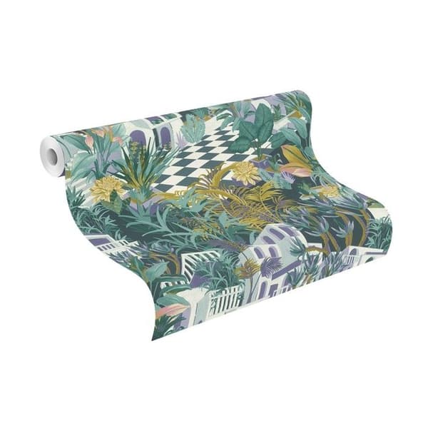 Rasch Tropical House 687415 Non-woven tapet Botanisk 0.53 x 10.05 m Färgglad