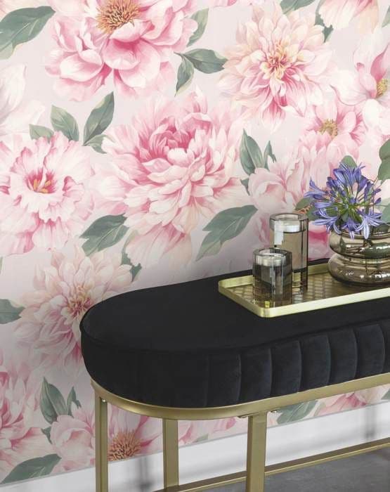 tapet i papper 201345 blommigt tapet 53 x 1005 cm Rasch Selection Rosa