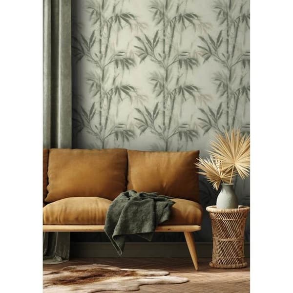 non-woven wallpaper 690507 wallpaper trees leaves 53 x 1005 cm Rasch Selection beige green