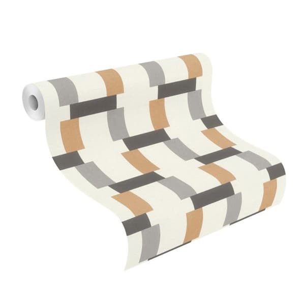 non-woven tapet 868814 grafiskt tapet 53 x 1005 cm Rasch Symphony grå svart
