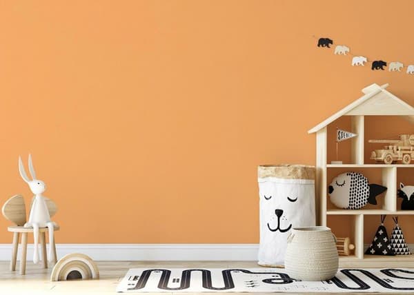 Ensfärgad Tapet M1-No.1161 Non-woven Tapet Orange Ensfärgad Tapet