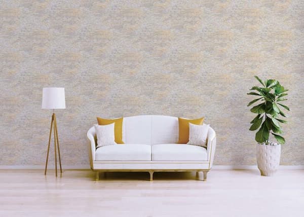 Tapet Våg M1-No.1798 Non-woven tapet Ljusguld Beige Struktur