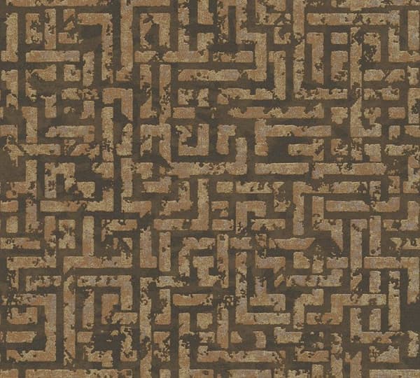 TADESSI grafiskt tapet Meo M1-No.1822 oinspirerat tapet brun guld geometrisk vardagsrum sovrum kök