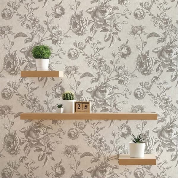 TADESSI tapet blommor Lenni M1-No.1838 non-woven tapet ljusgrå vit floral natur för vardagsrum sovrum kök