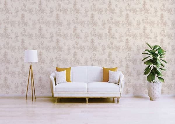 Tapet Blad M1-No.2119 Non-vävt tapet Beige Skog Natur Rosa