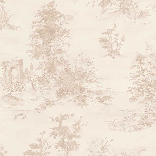 Tapet Blad M1-No.2119 Non-vävt tapet Beige Skog Natur Rosa