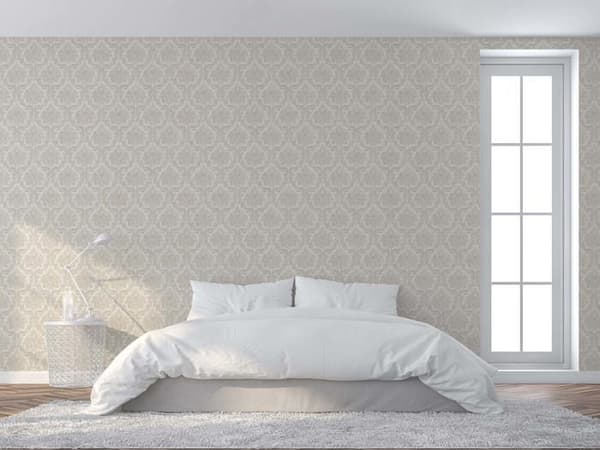 Barocktapet Giulia M1-No.232 Grå Beige Tapet med ornamenter
