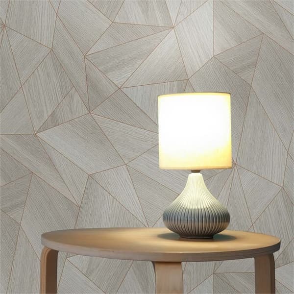 Grafiskt Tapet Carlo M1-No.156 Grå Guld Geometrisk Tapet
