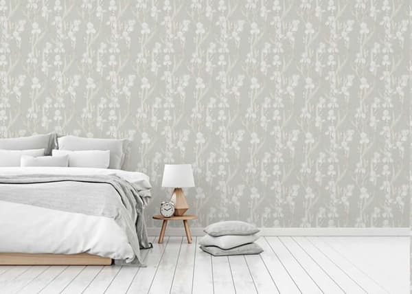 Tapet Blommor Valentin M1-No.1377 Non-woven tapet Grå Vit Blommig