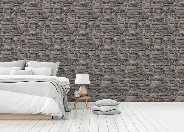 Papper Tapet Pierre Eliano M1-No.187 Non-vävt tapet Svart Mur Tegel Sten