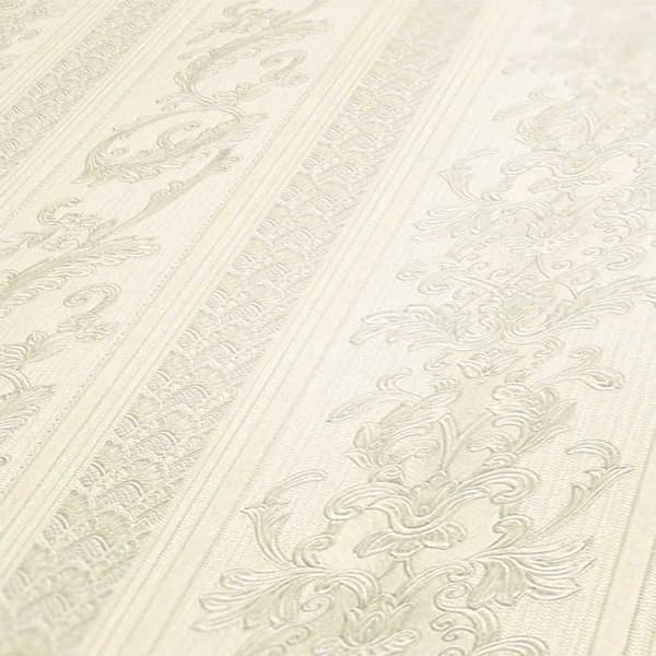 Tapet Randigt Pepe M1-No.76 Kräm Grå Barock Ornamenter