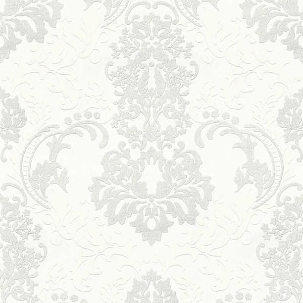 Barocktapet Giulia M1-No.167 Vit tapet med ornamenter