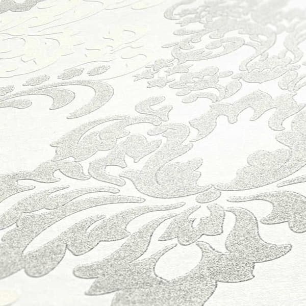 Barocktapet Giulia M1-No.167 Vit tapet med ornamenter