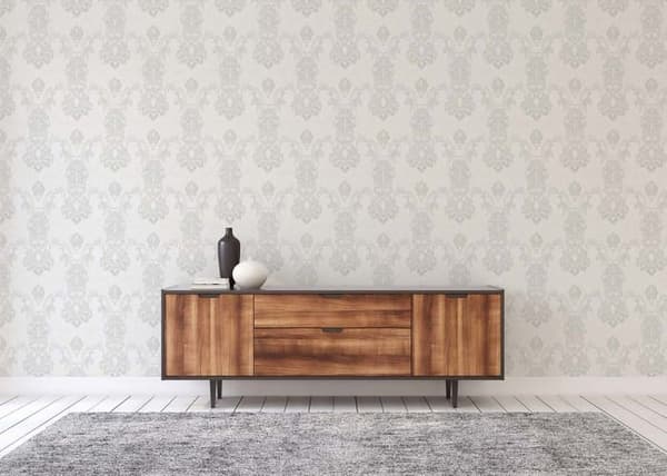 Barocktapet Giulia M1-No.167 Vit tapet med ornamenter