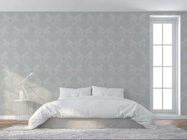Barocktapet M1-No.168 Blå Beige Klassisk Tapet med ornamenter