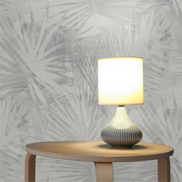 Papper Tapet Skog och Löv Enrico M1-No.188 Grå Beige Tapet Palmträd