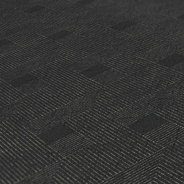 M1-No.1350 Takpapper Non-vävt Metallic Svart Geometrisk