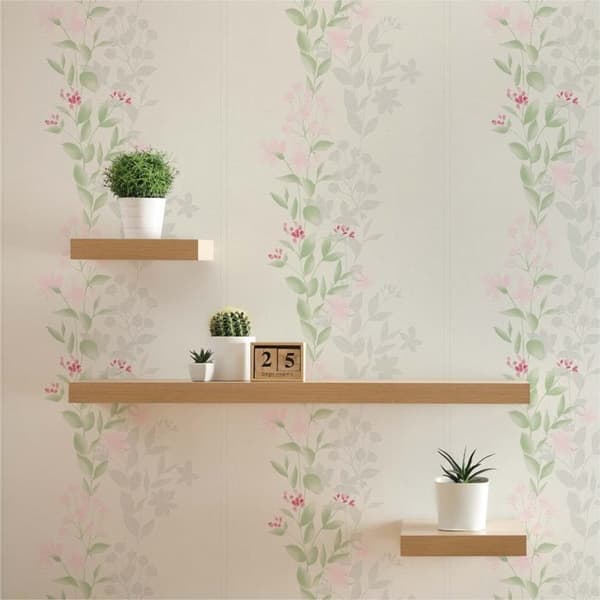 Tapet Blommor Pino M1-No.1328 Non-woven tapet Grön Rosa Blommig Natur